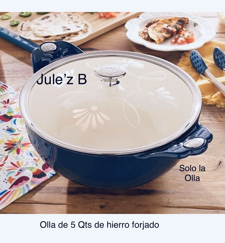 Olla De 5 Qts De Hierro Forjado Nueva En Su Caja