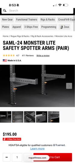 Rogue Fitness Monster Lite Spotter Arms