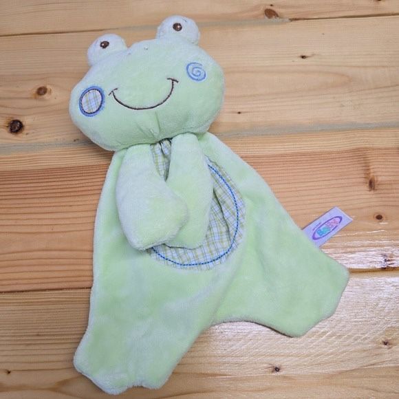 Mary Meyer Baby Lovey Frog Green Plush Security Plaid Patches Toy