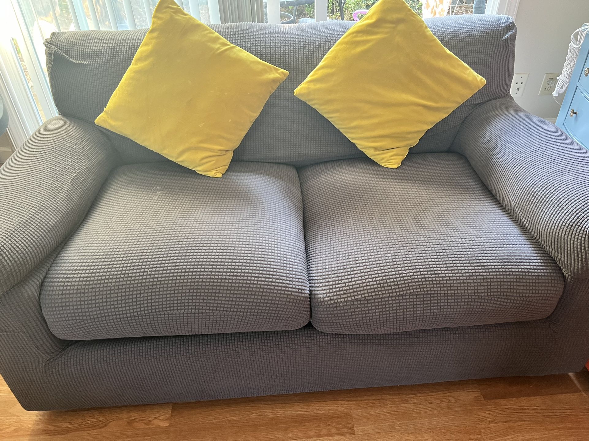 Two 2 Seater Sofa With Cover And Cushions For Sale