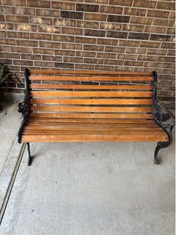 Outdoor cast iron bench