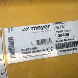 For Sale: Meyer Commercial Snow Plow – Model IM 7’6”