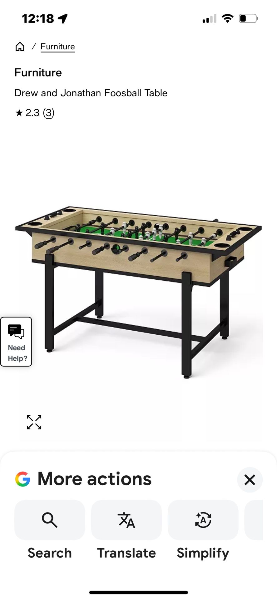 Foosball Table