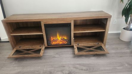 Fireplace TV stand.