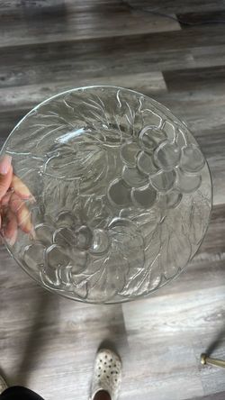 Set of 6 vintage crystal dinner plates