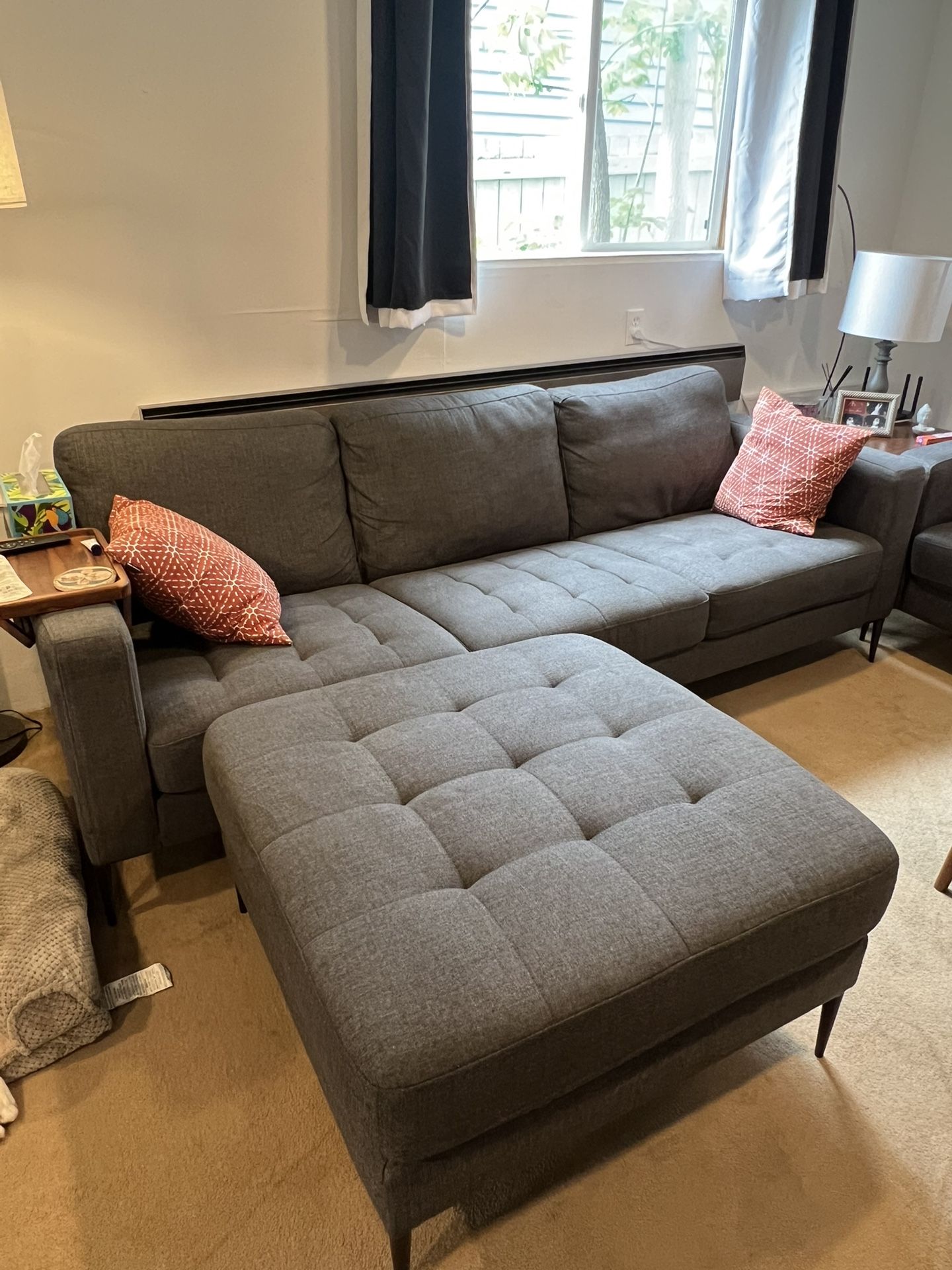 Living Spaces Sofa Set- Grey