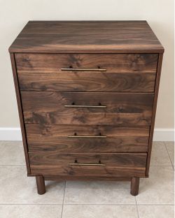 4-Drawer Dresser – Dark Brown Wood Finish