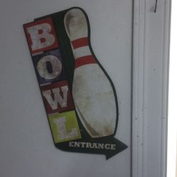 Wooden Bowling Sign