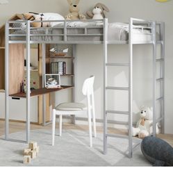 Full Size Loft Bed With Desk