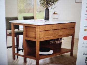 Quincy 57 5" Kitchen Island  Smoked Oak