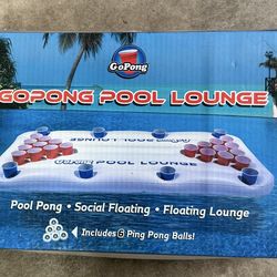 GoPong Pool Floating Lounge Beer Pong Game New