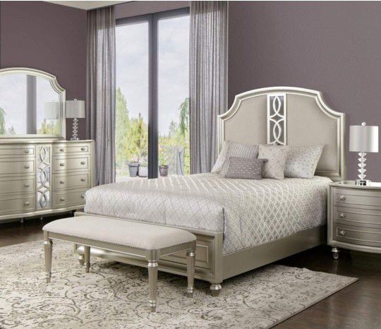 Queen Bed, Dresser, And Nightstands