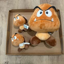 Super Mario Goomba Plush Bundle (3pcs)
