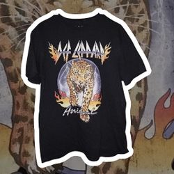 Def Leppard "Animal" t-shirt, with band's logo, leopard graphic framed by flames and lightning