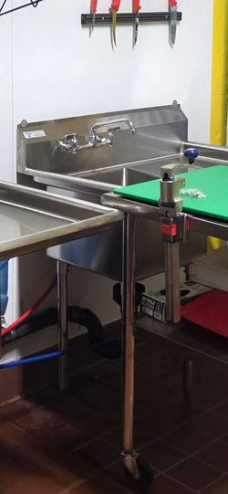 Commercial Food Prep Sink - 18" Drainboard with Faucet