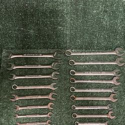 Vintage Craftsman Wrench Sets Variety In Sizes . Lot Of 19 Closed & Open Ends.