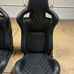 Pair of Universal Reclinable Racing Bucket Seats