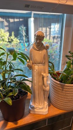 9.25” Vintage Roman Japan Valencia Collection Porcelain St Francis Assisi Animal