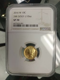 2016 libery dime 24kt gold