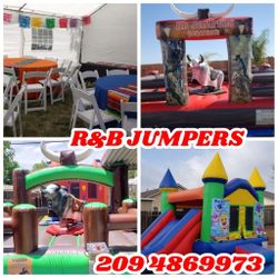 CARPAS, MEZAS Y SILLAS, MANTELERIA, TOROS MECANICOS, RESBALADILLAS DE AGUA, BRINCOLINES DE OBSTACULOS, BRINCOLINES CON RESBALADILLA Y ALBERCA, BAÑOS.