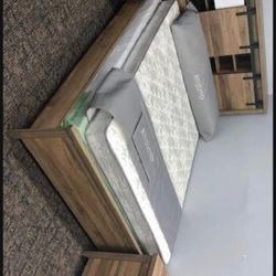 Bookcase Brown Bedroom Set Queen or King Bed Dresser Nightstand and Mirror Chest Options calhoun 