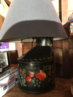 Toleware hand painted lamp