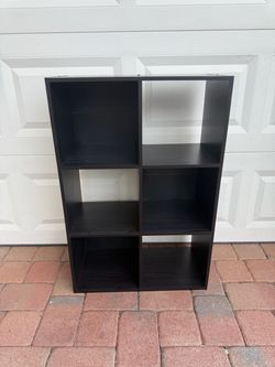 Black 6-Cube Storage Organizer Shelf