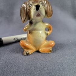
Vintage Bone China Brown & White Dog Figurine 2 3/4" From Japan