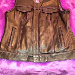 Woman's leather riding vest