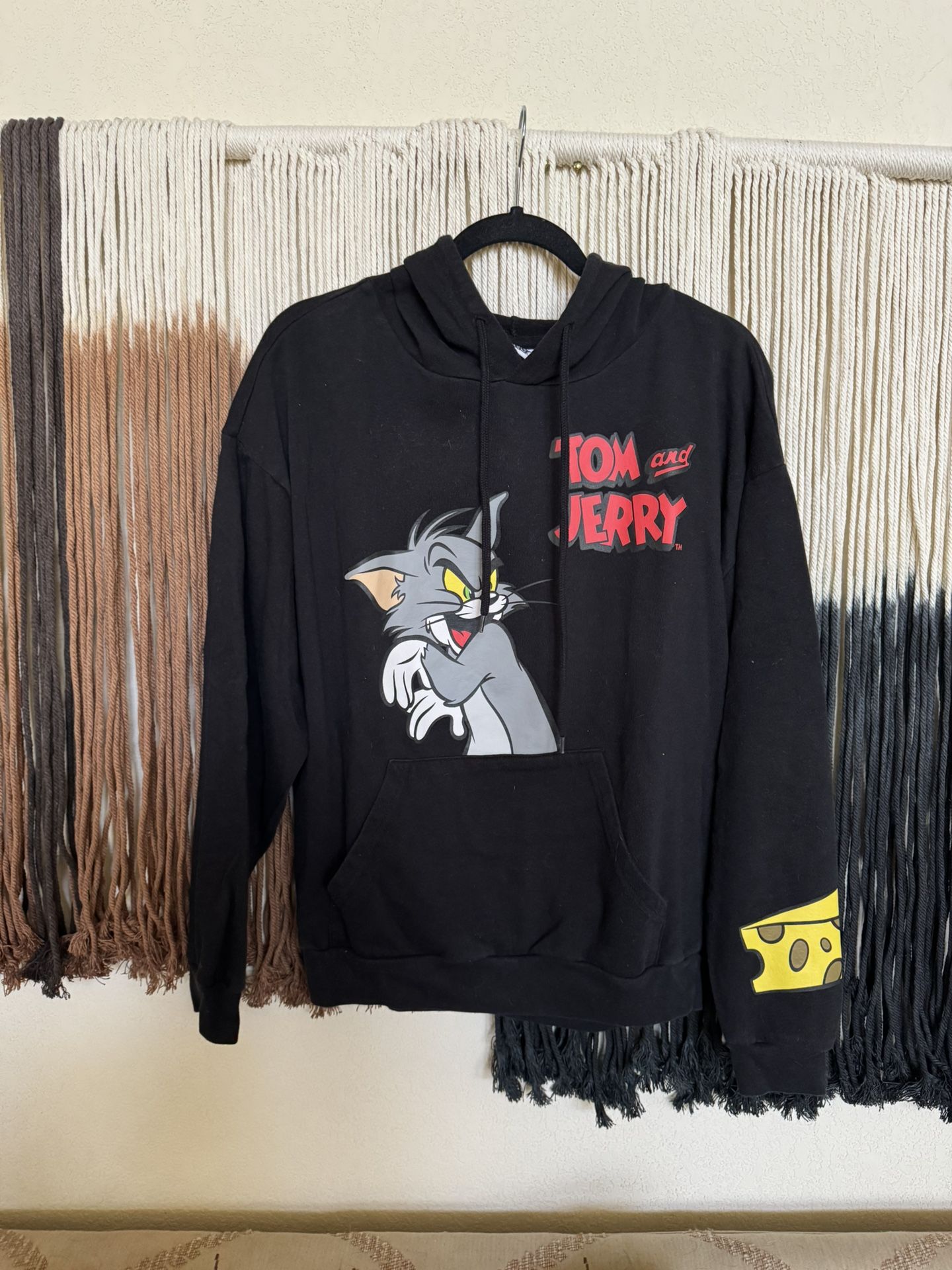 Black and yellow Tom and Jerry hoodie; perfect condition