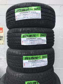 215/45R17 DELINTE $289.00 ALL 4 INSTALLED BALANCED WITH FREE ALIGNMENT