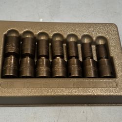 Snap-on Tools 7 pc 3/8" Drive 6-Point Metric Flank DriveR Semi-Deep Impact Swivel Socket Set (10, 12-15, 17 and 18 mm)