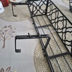  2 Metal planters for terrace or balcony railings.