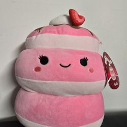 NWT Squishmallows Original 10 inch Shelly The Pink Strawberry Pancakes, kid gift