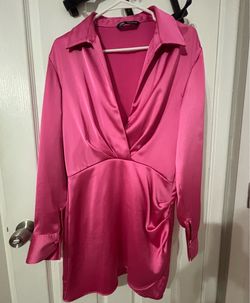 Zara Satin Deep V-Neck Mini Dress