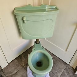 Antique Toilet - Standard Monaco May 15th, 1928 , Aqua Blue Green