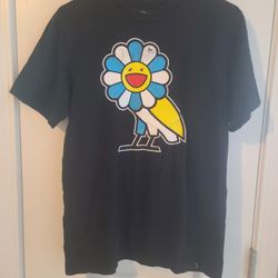 OVO X Takashi Murakami Owl Flower Blac T-shirt Sz M ComplexCon Exclusive (Ts-E3)