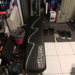 Total Gym, Bench, Squat Rack, Step Platform, Olympic Bars, Weights, Bumper Plates, Workout Station 