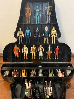 Vintage Star Wars figures lot & Darth Vader Storage Case