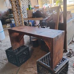 Stained Wooden Bench