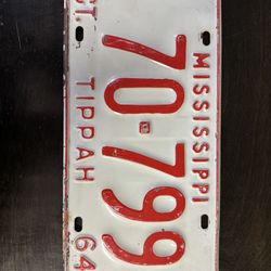 Mississippi License Plate, 1964