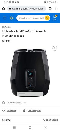 HoMedics TotalComfort Ultrasonic Humidifier-Black