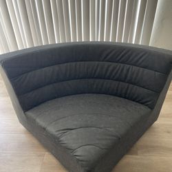 Black Leather Corner Sofa