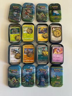 Pokémon TCG Mini Tins with Cards & Coins - Set of 8