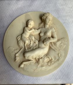 Alabaster Lady And Child Centaur