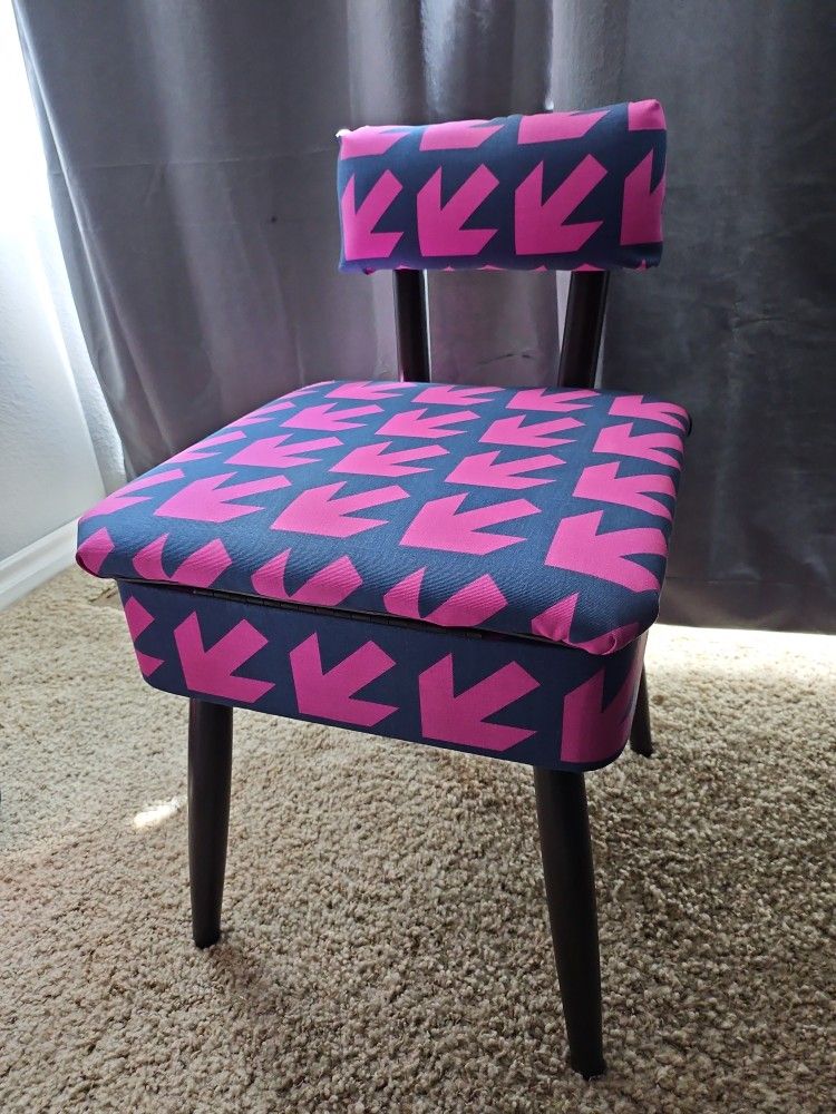 Vintage Sewing Chair With Storage 