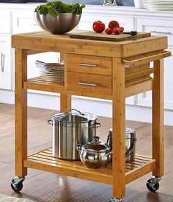Brand new bamboo kitchen cart – already assembled
