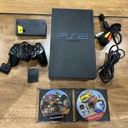Sony Playstation 2 PS2 Fat SCPH-39001 w/ Controller, 8GB Card, and 2 Games