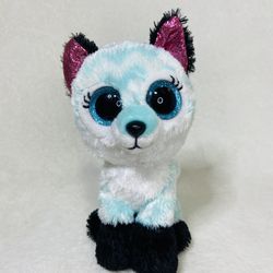 6” Ty Beanie Boo Silk Atlas Blue White Fox Plush