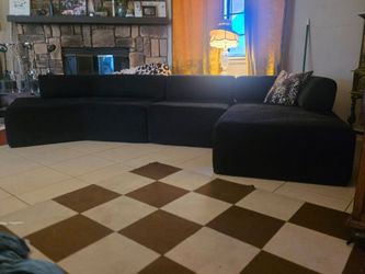 Boneless Black L Sectional Sofa